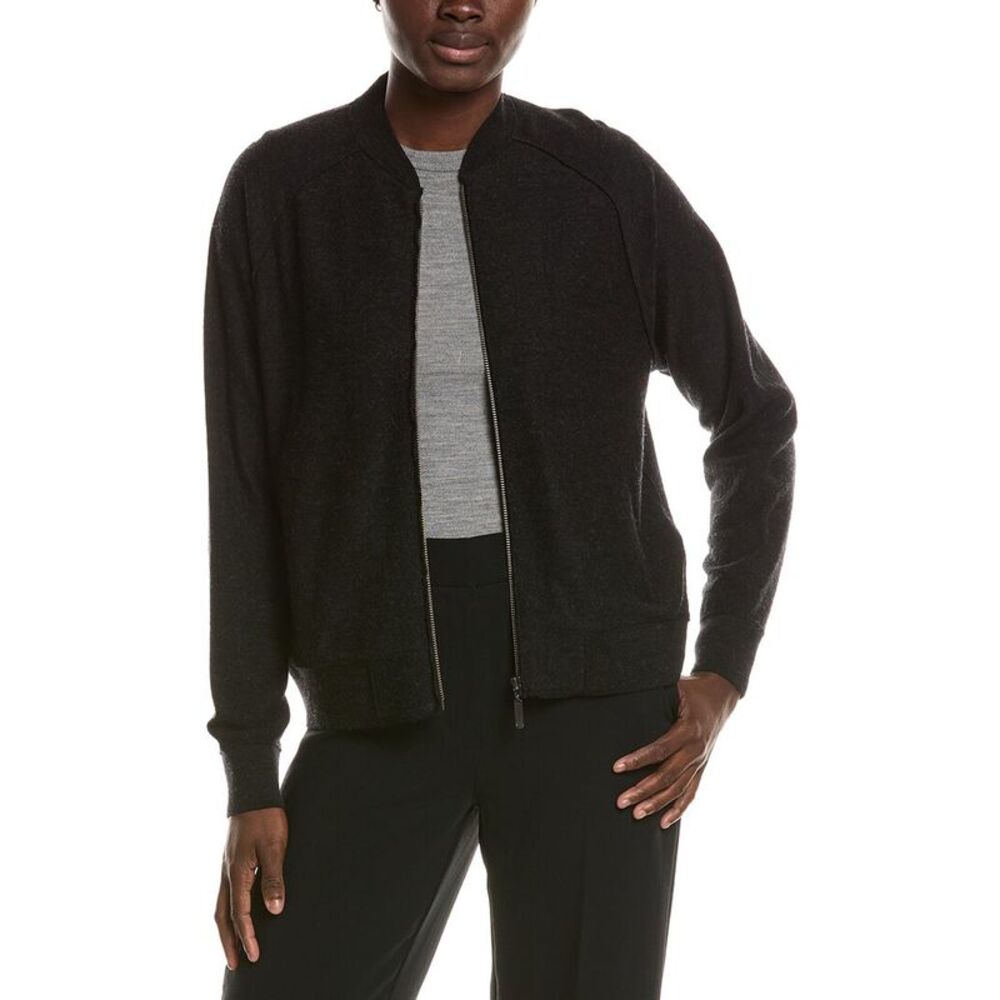 Eileen Fisher Womens Petite Knit Wool Jacket, Gray